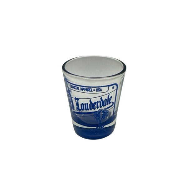 Vintage Souvenir Shot Glass Ft Lauderdale Florida Coastal Palm Tree - Picture 1 of 4